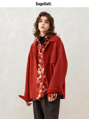 Silk and Wool Blend Reversible Shirt Jacket