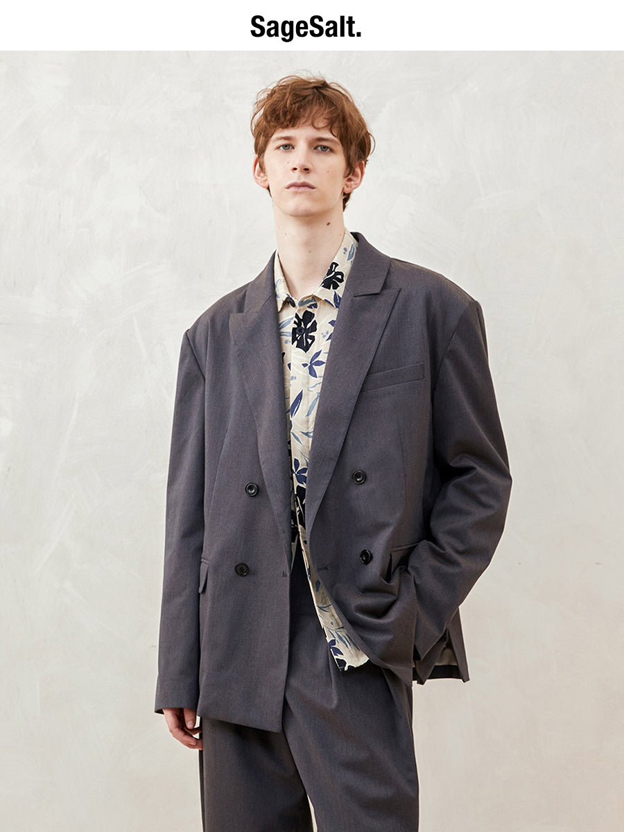 Oversized, Drop-Shoulder, Double-Breasted Casual Suit