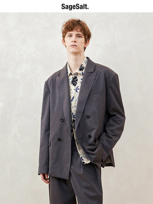 Oversized, Drop-Shoulder, Double-Breasted Casual Suit