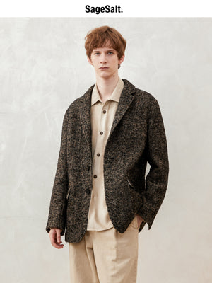 Three-Button Herringbone Casual Suit
