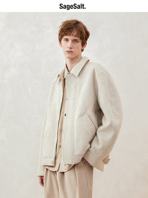 Oversized Zip-up Wool Jacket