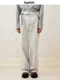 Stone-washed denim trousers with a single pleat