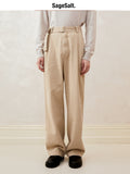 Stone-washed denim trousers with a single pleat