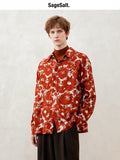 Sunned Red Printed Long-Sleeve Shirt