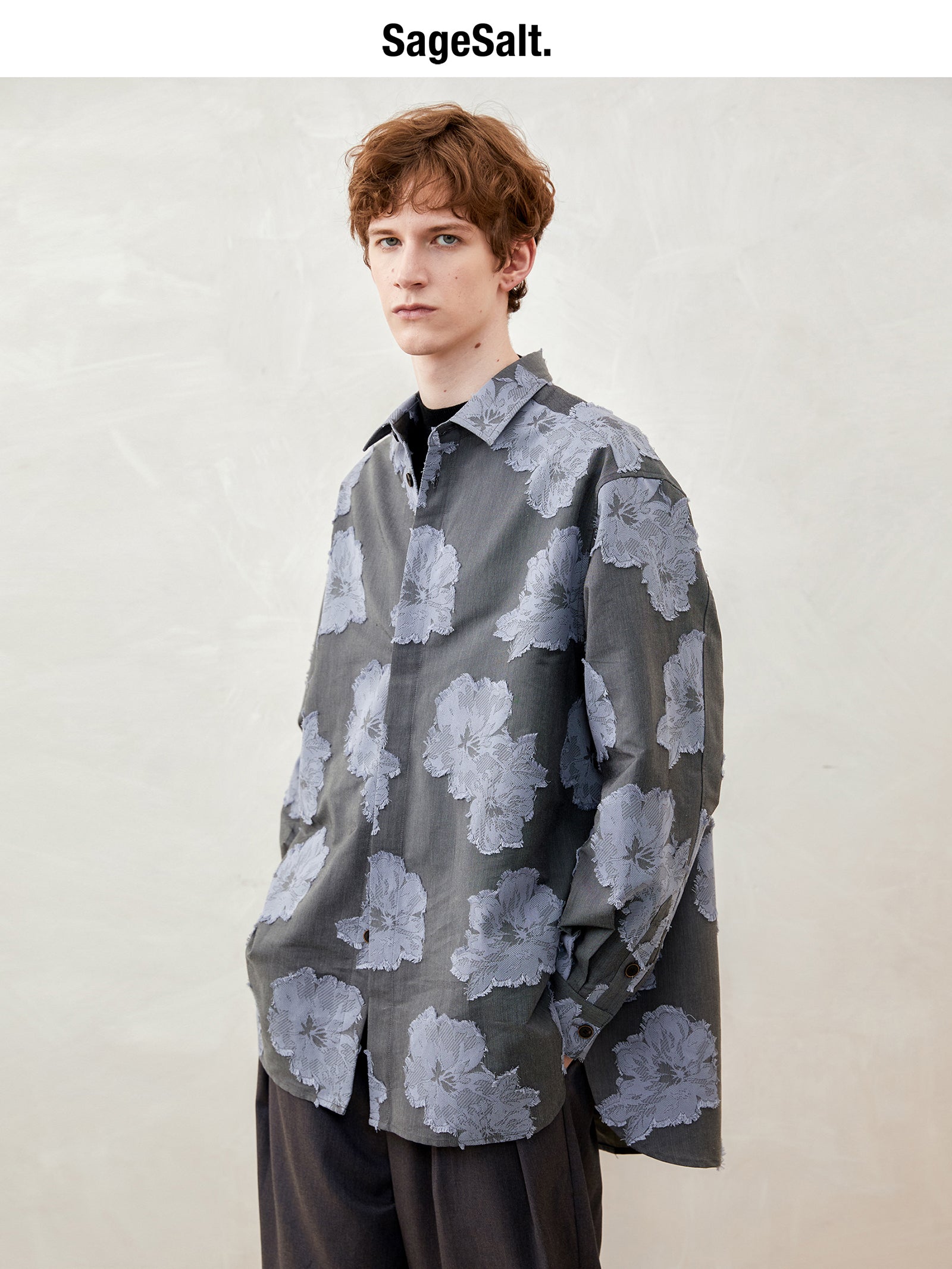 Loose Jacquard Shirt Jacket