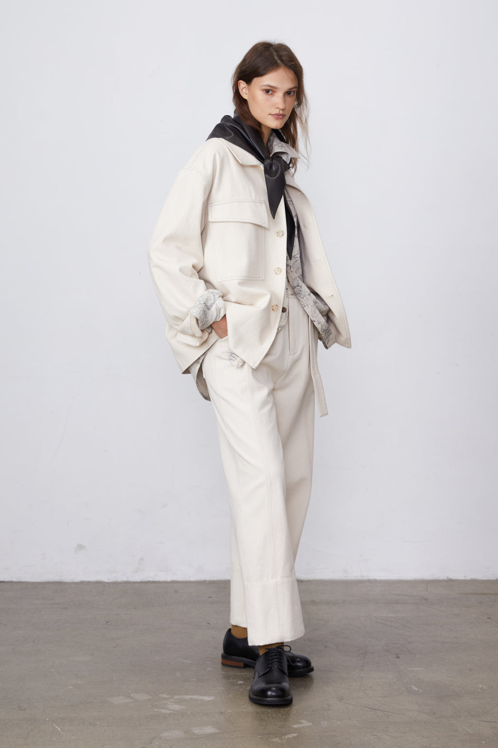 Cotton Twill Shirt Jacket