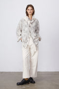 Cotton Twill Straight-Leg Ankle-Length Pants