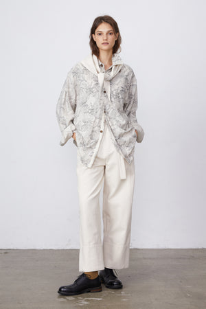 Cotton Twill Straight-Leg Ankle-Length Pants