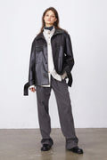 Eco-Friendly Leather Shirt Jacket
