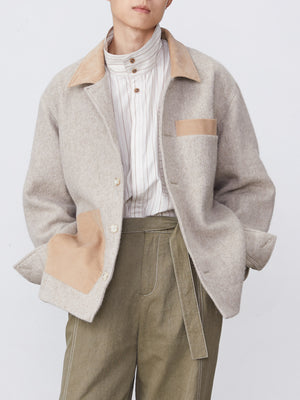 Wool Corduroy Patchwork Jacket