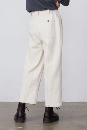 Cotton Twill Straight-Leg Ankle-Length Pants