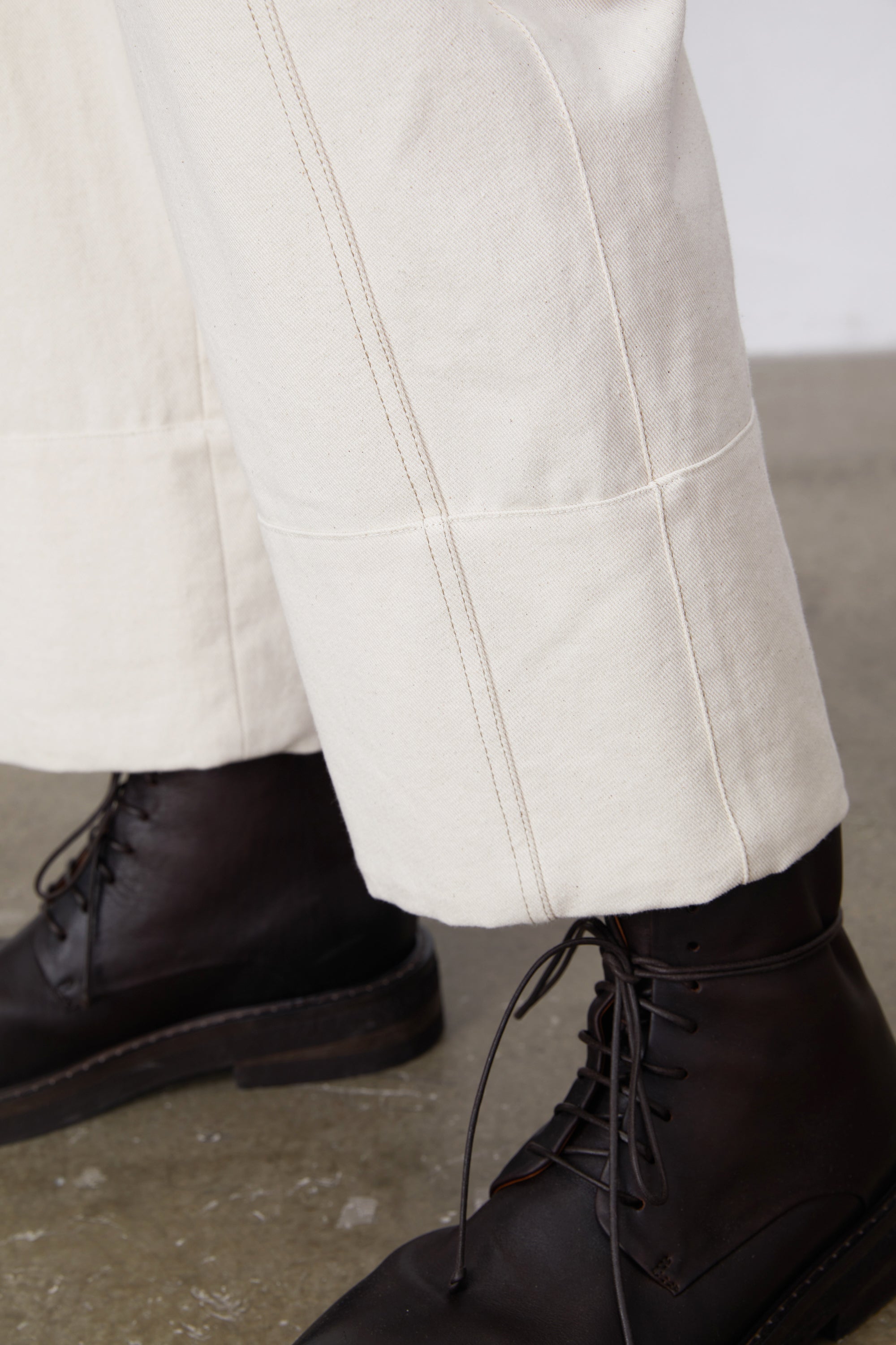 Cotton Twill Straight-Leg Ankle-Length Pants