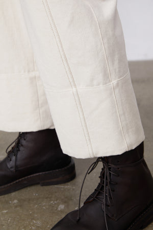 Cotton Twill Straight-Leg Ankle-Length Pants