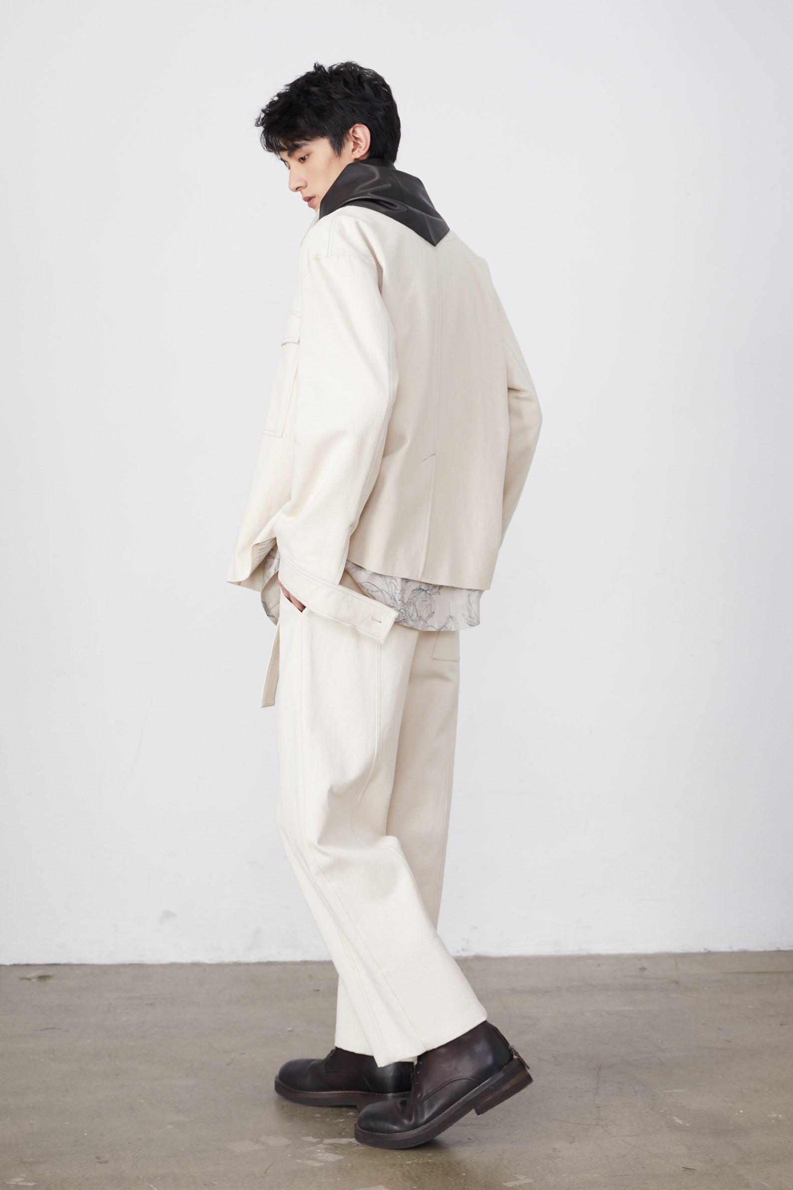 Cotton Twill Straight-Leg Ankle-Length Pants