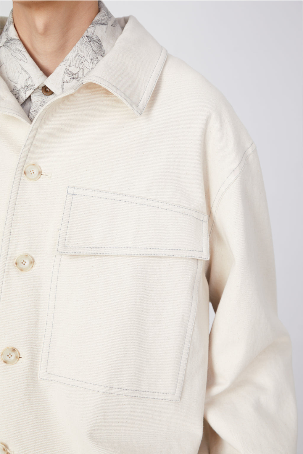Cotton Twill Shirt Jacket