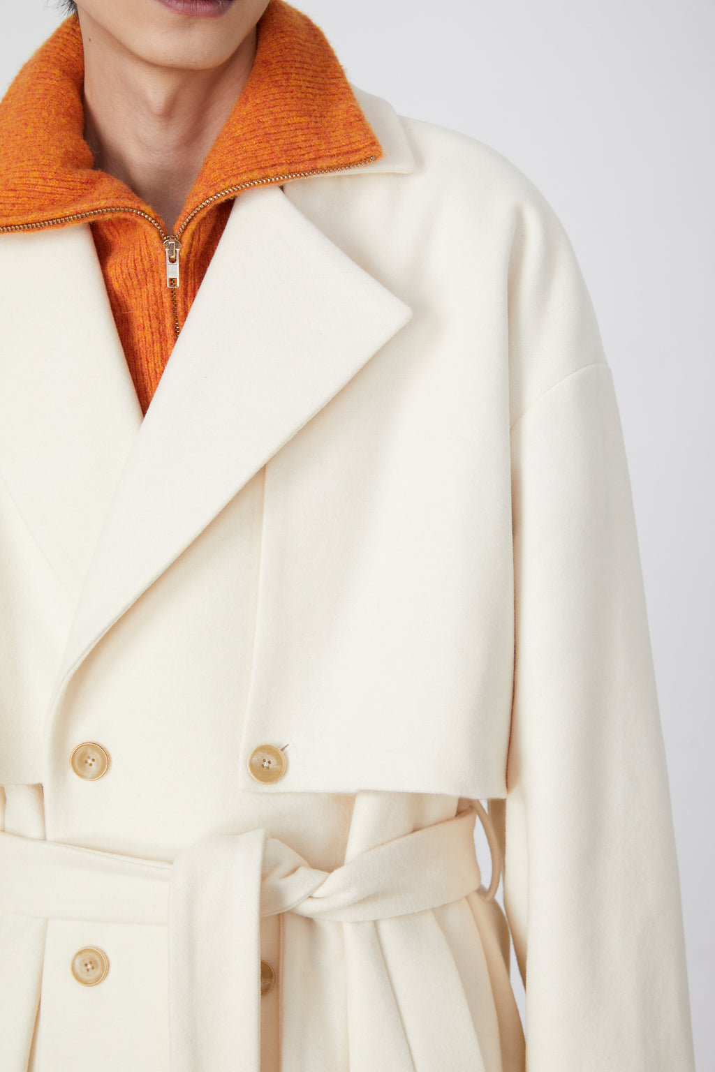 Double-Breasted Drape Coat