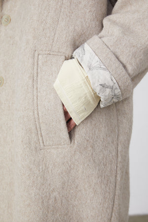 Over-Silhouette Drop Shoulder Wool Trench Coat