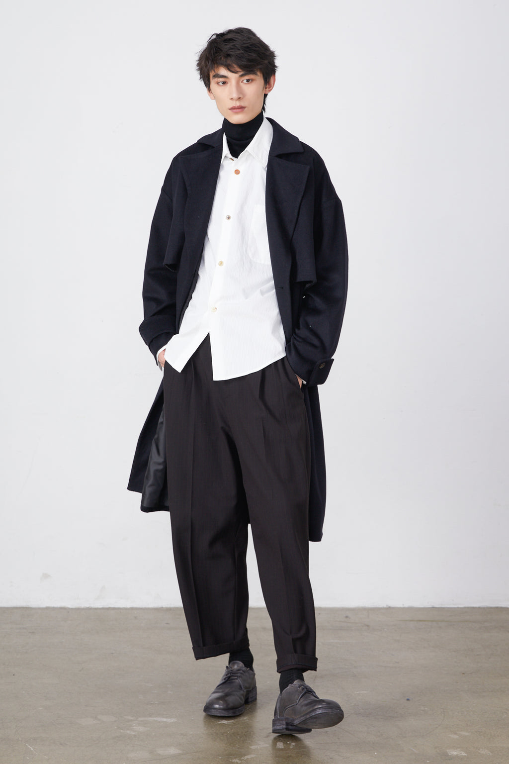 Double-Breasted Drape Coat