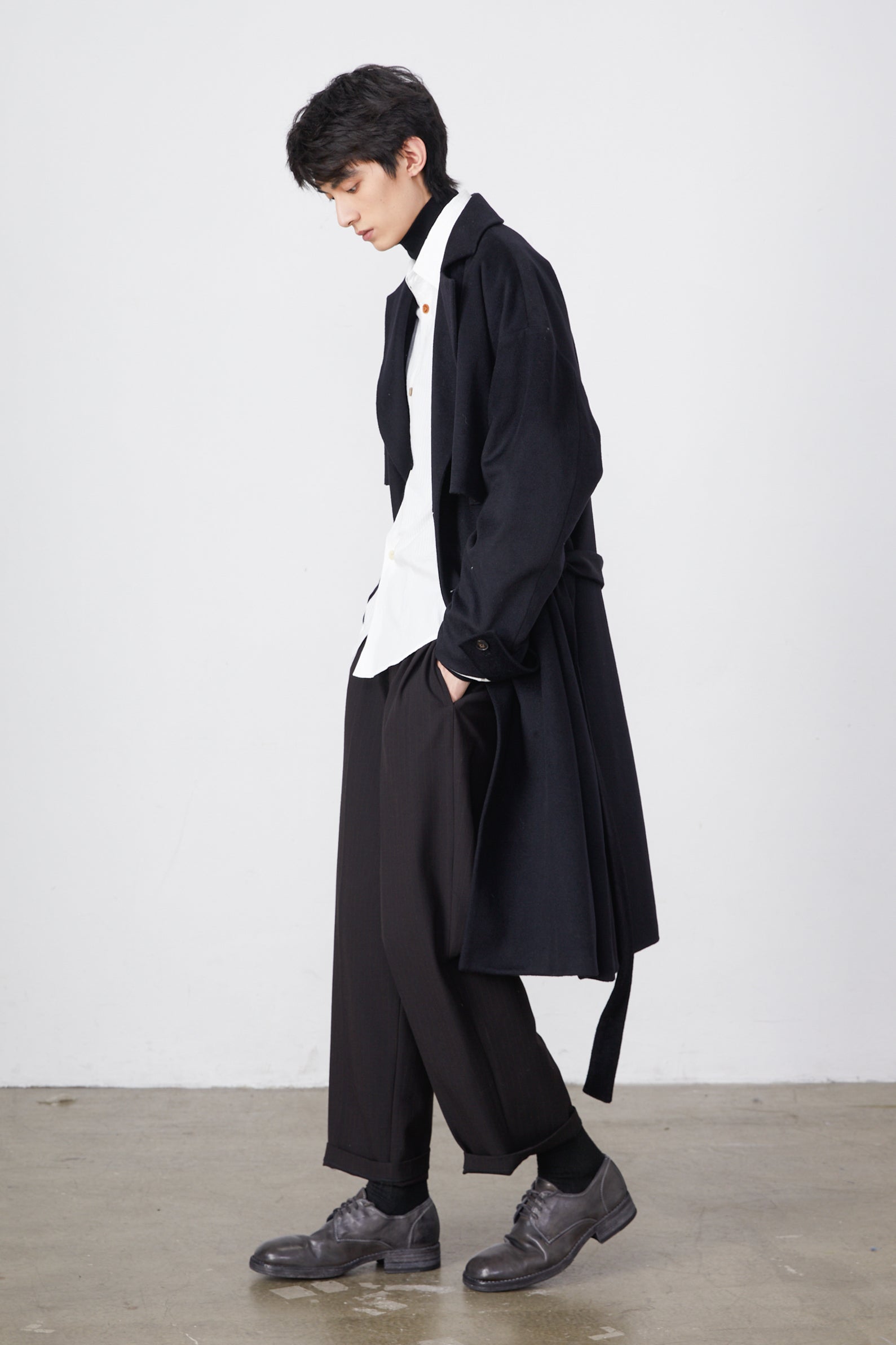 Double-Breasted Drape Coat