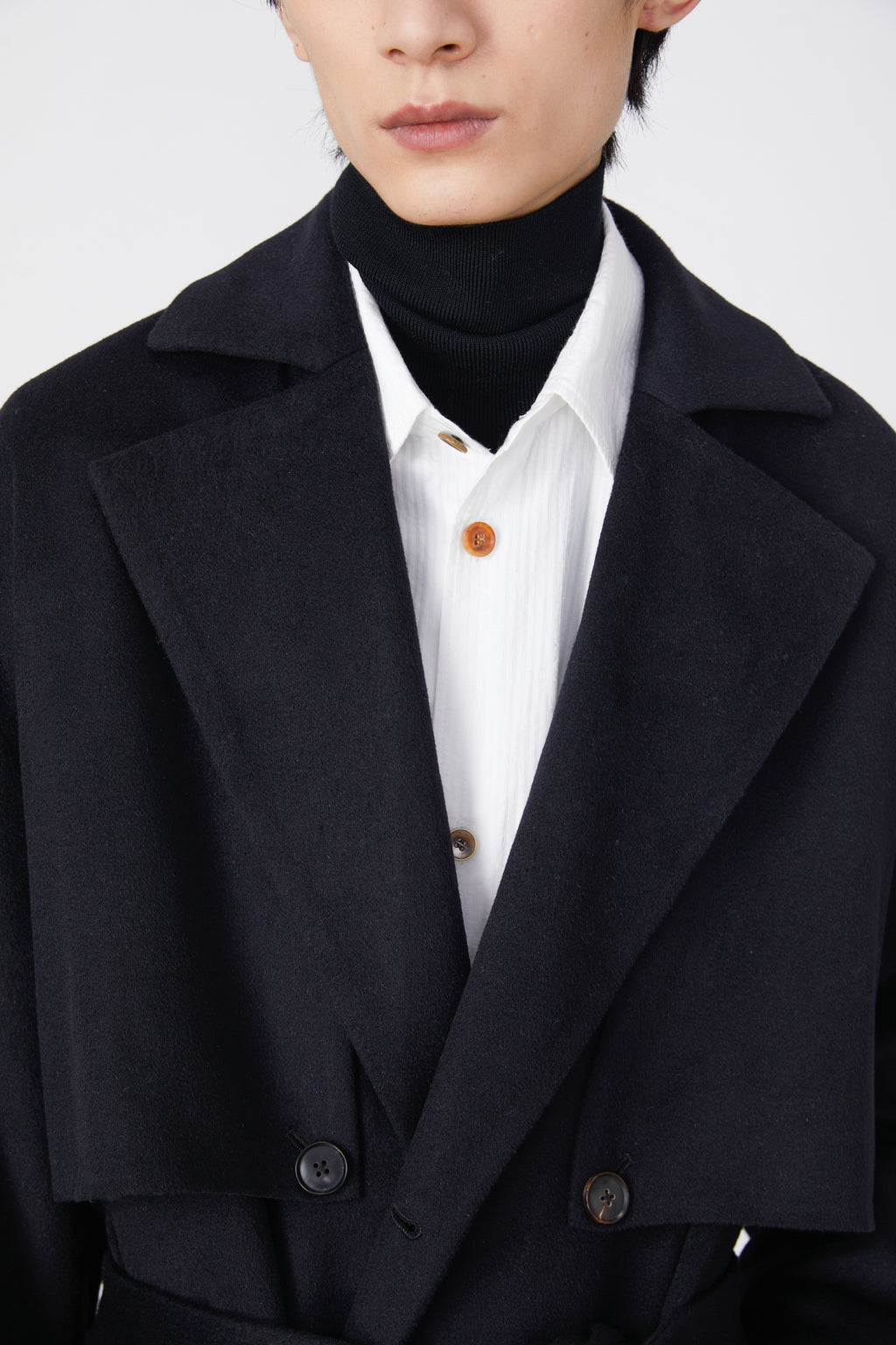 Double-Breasted Drape Coat