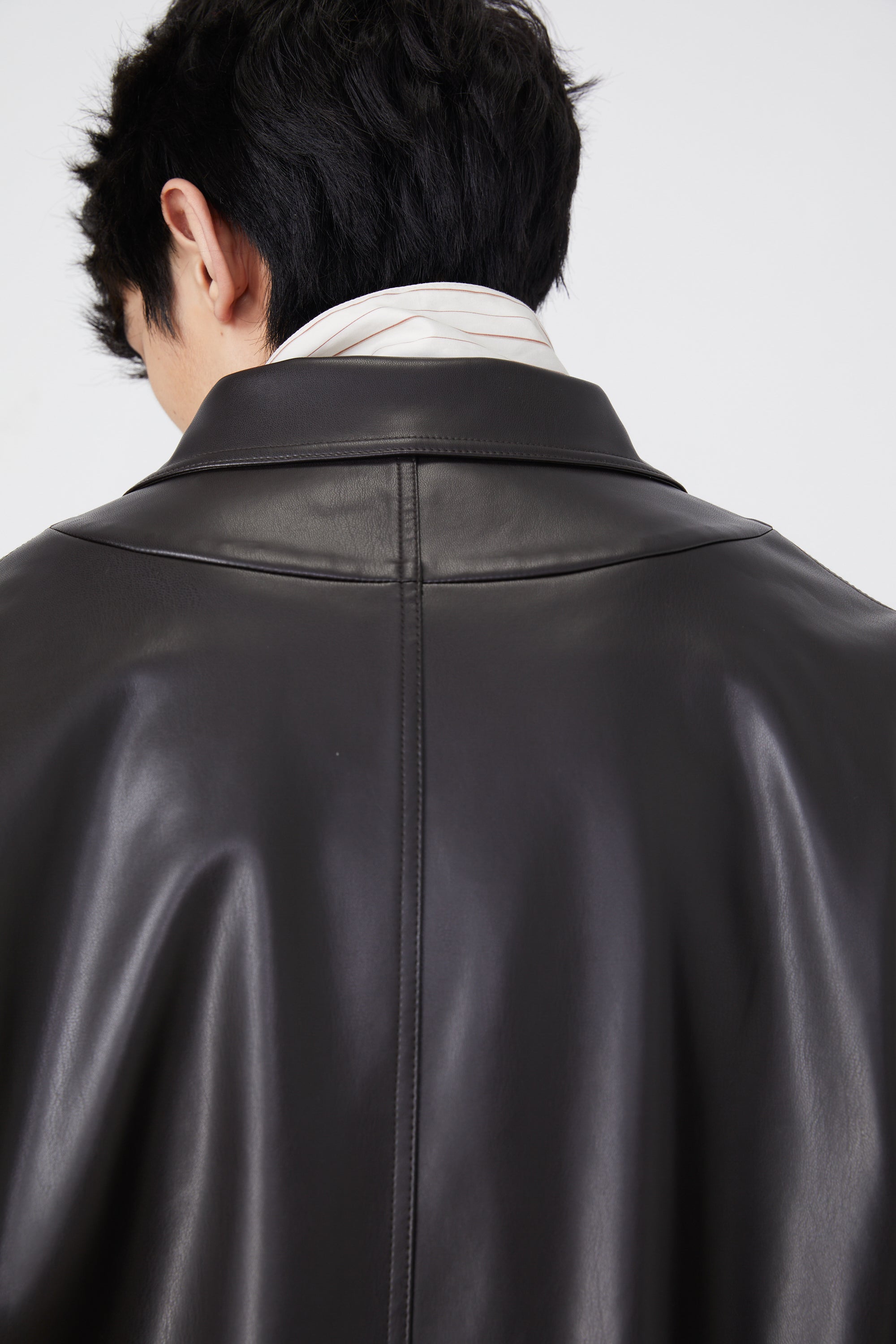 Eco-Friendly Leather Shirt Jacket