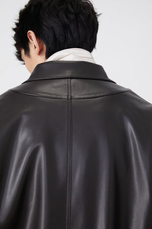 Eco-Friendly Leather Shirt Jacket