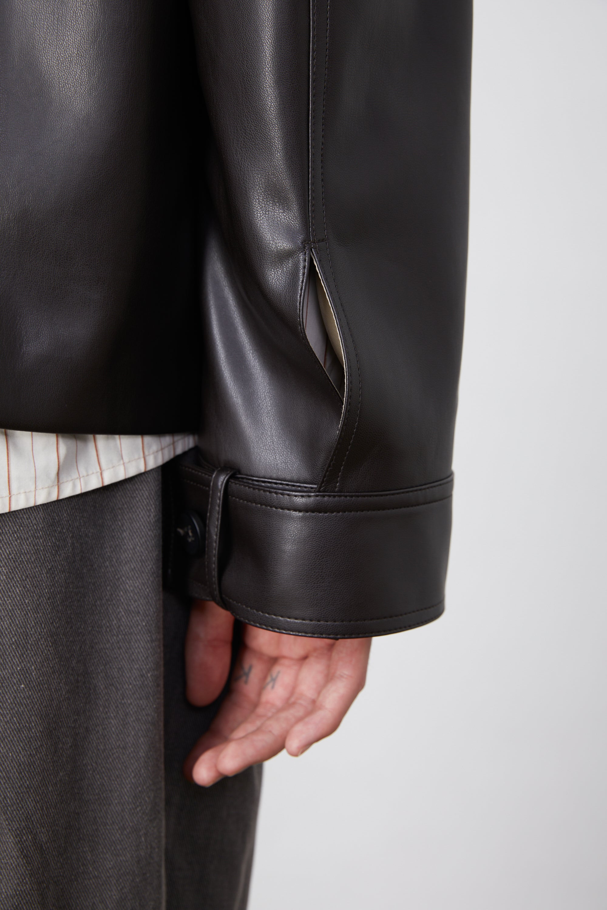 Eco-Friendly Leather Shirt Jacket