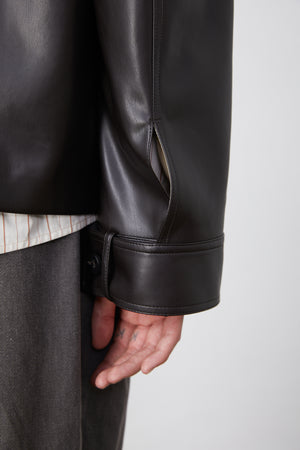 Eco-Friendly Leather Shirt Jacket