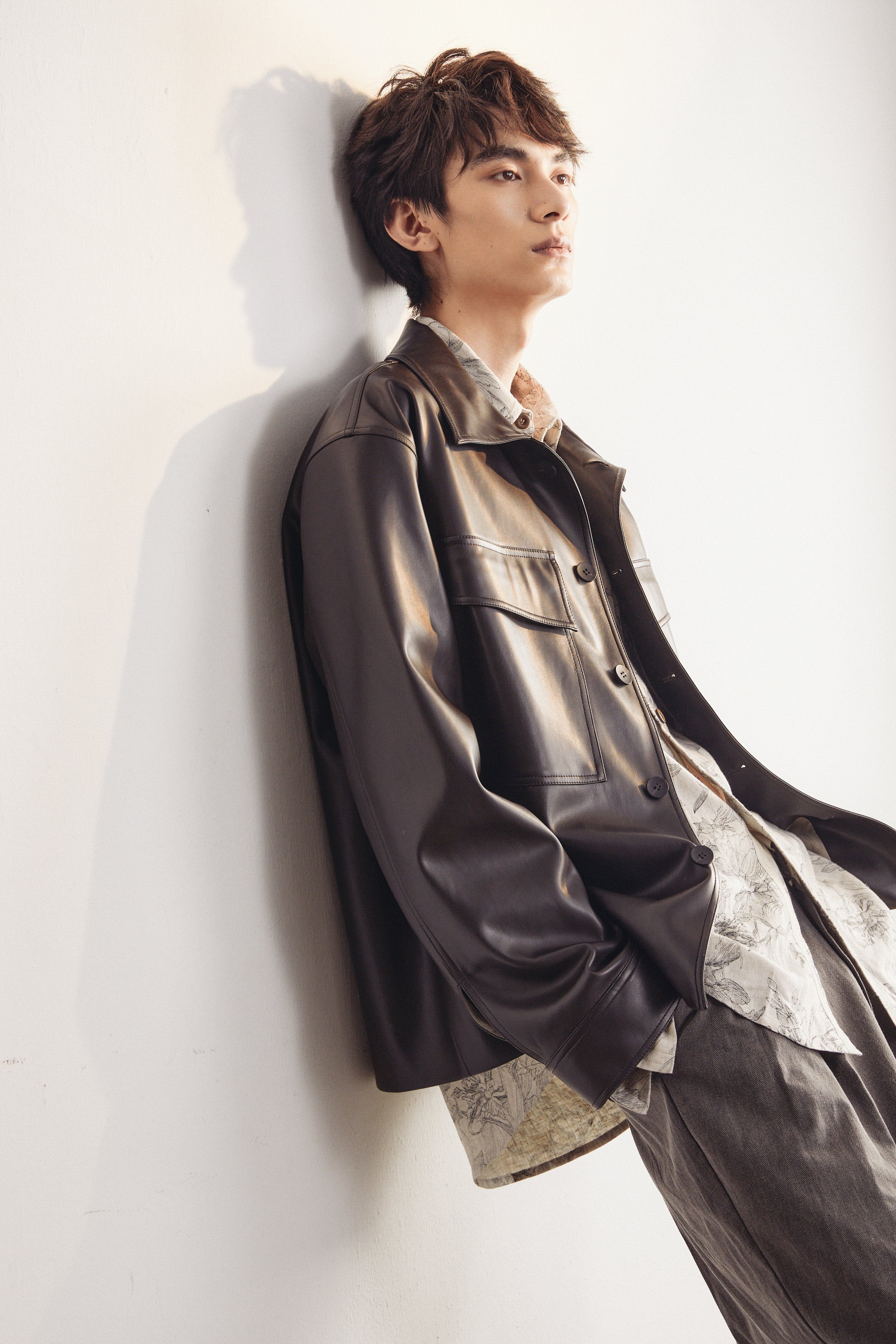 Eco-Friendly Leather Shirt Jacket