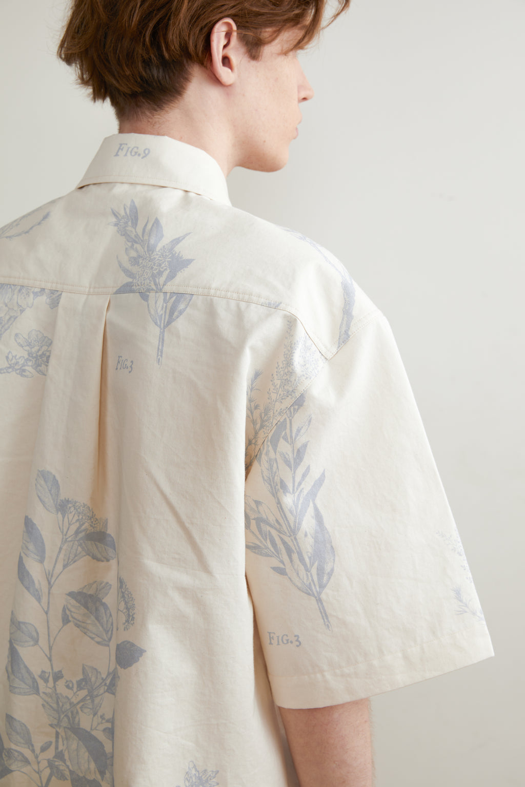 Printed Twill Cotton Short-Sleeved Shirt