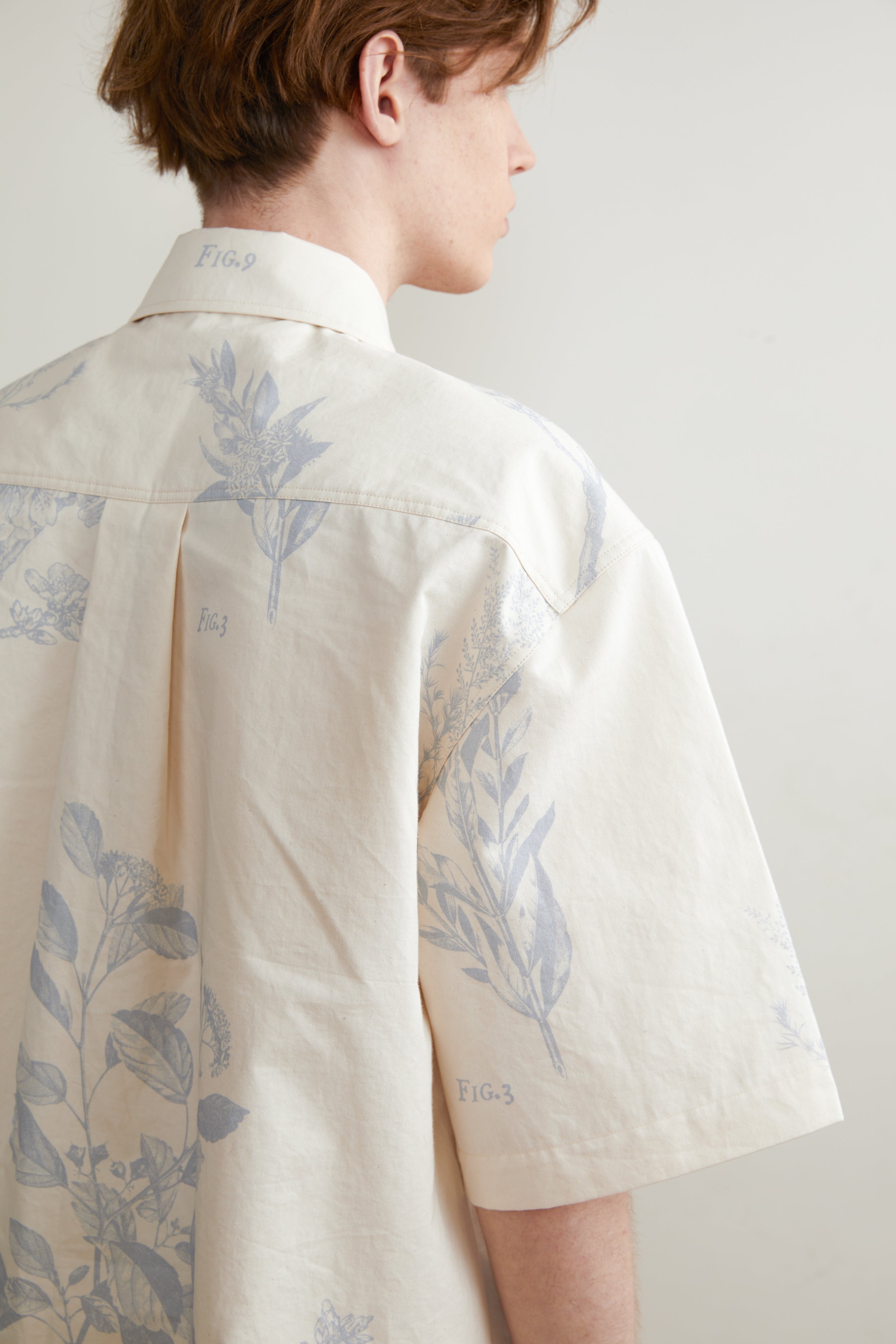 Printed Twill Cotton Short-Sleeved Shirt