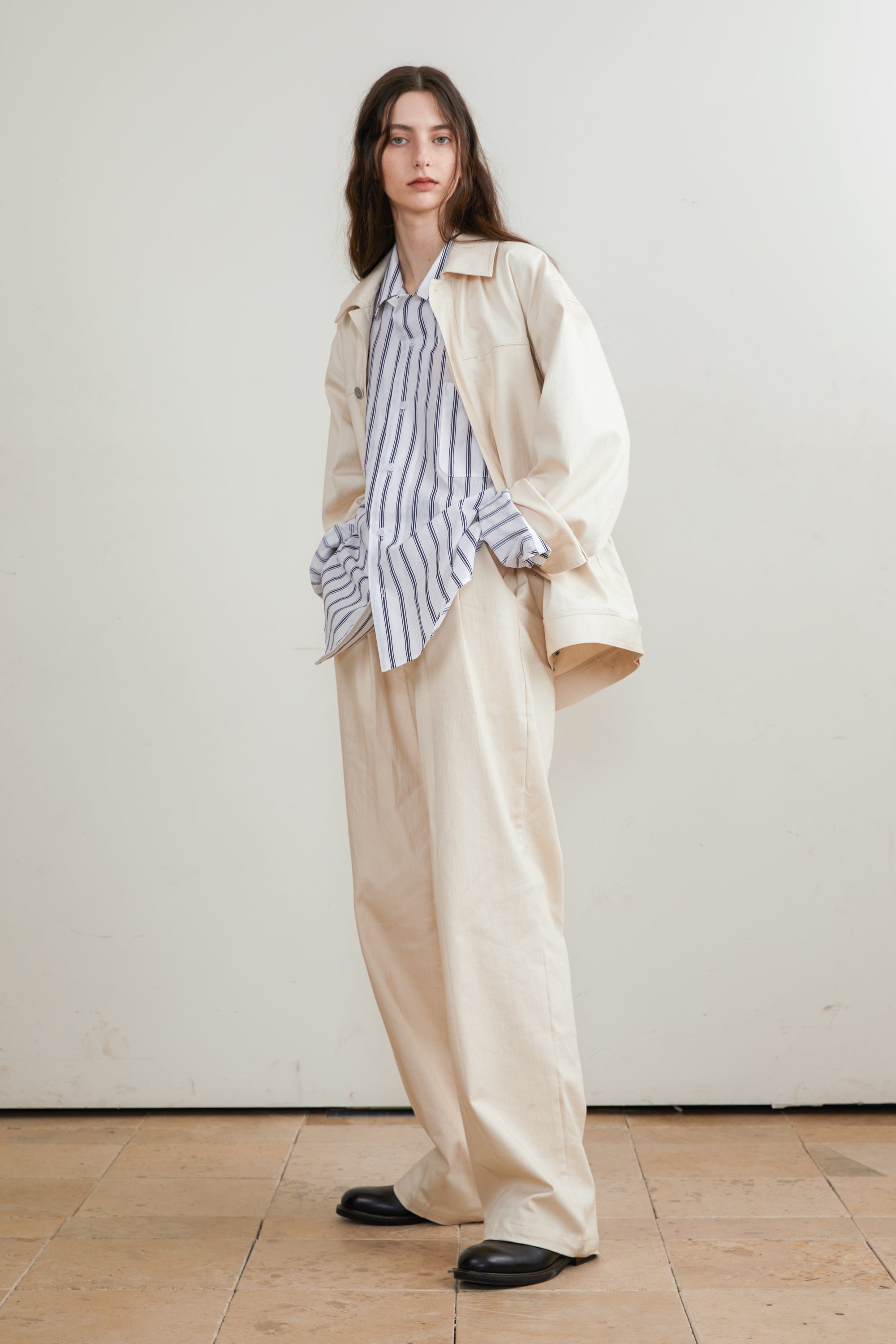 Camp Collar Long-sleeved Shirt