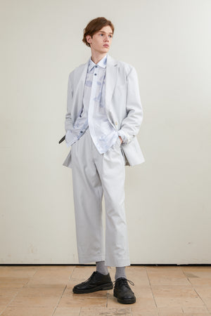 Pale Blue Printed Pinstripe Long-Sleeve Shirt