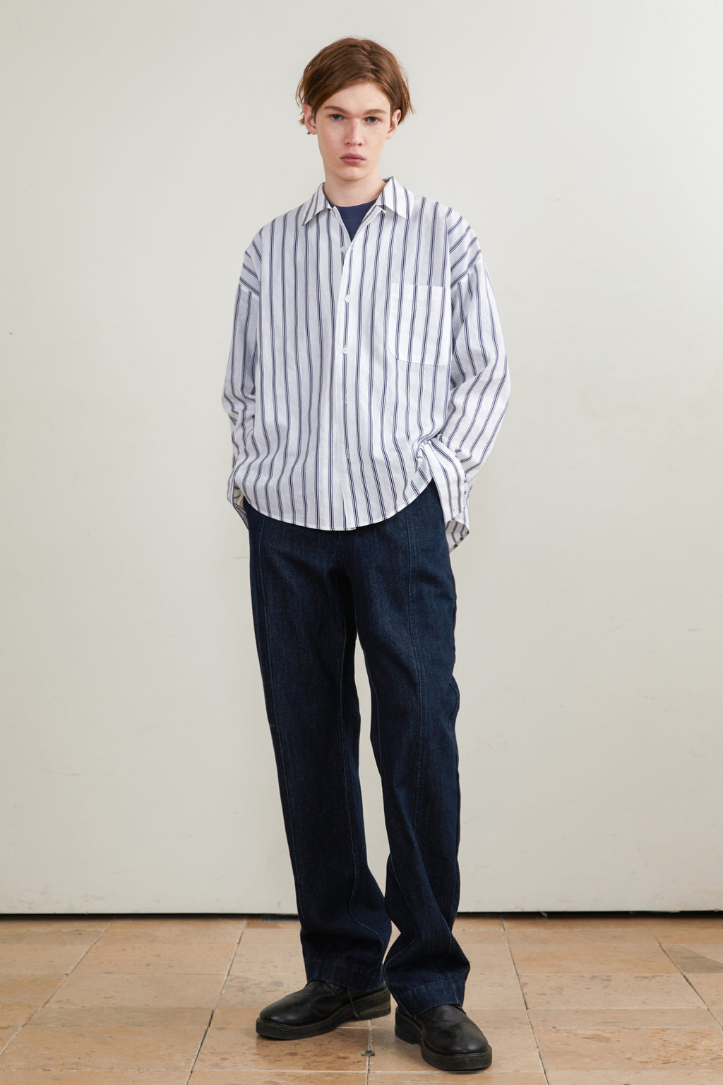 Pre-Washed Straight-Leg Jeans