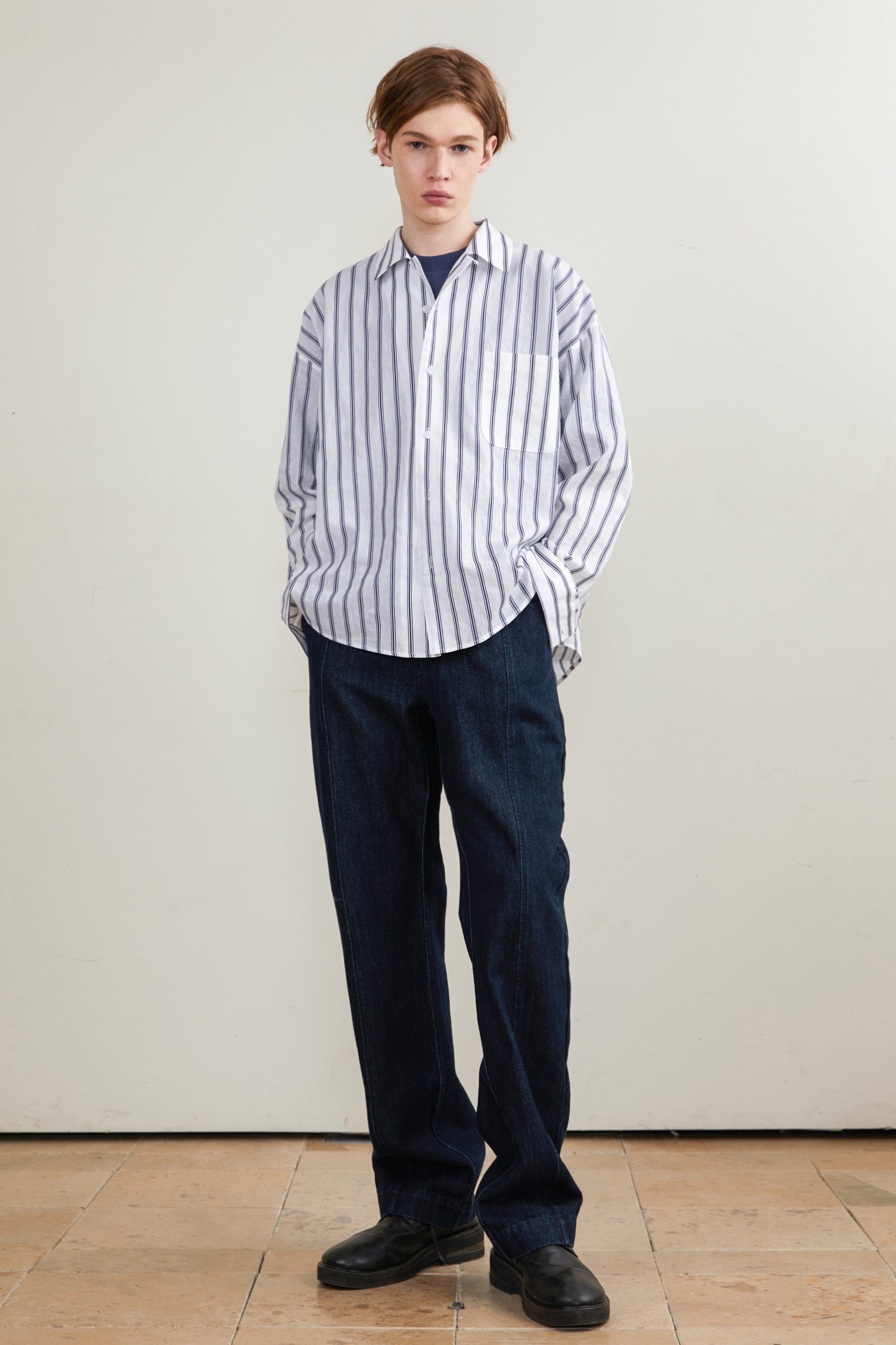 Pre-Washed Straight-Leg Jeans