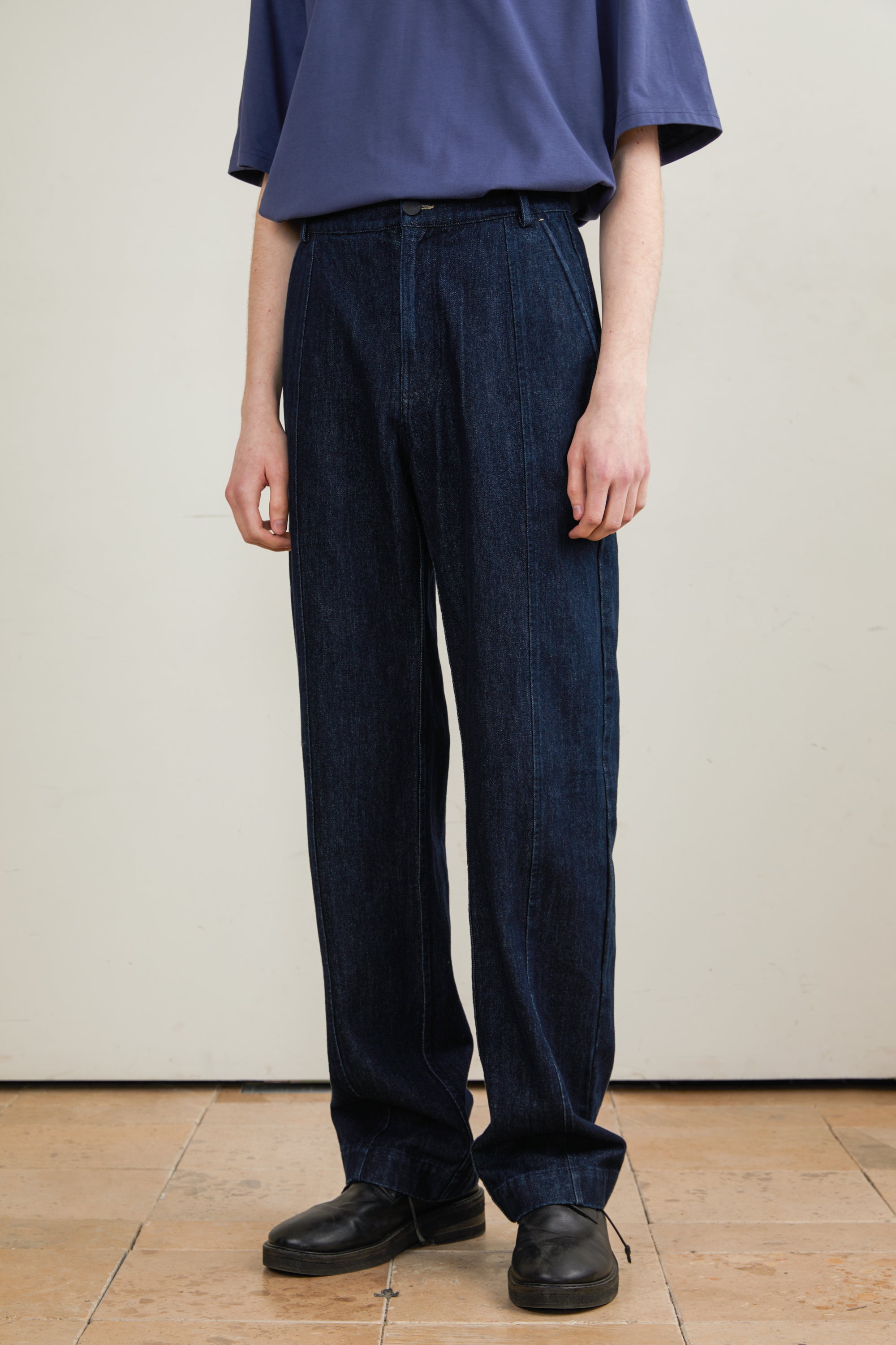 Pre-Washed Straight-Leg Jeans