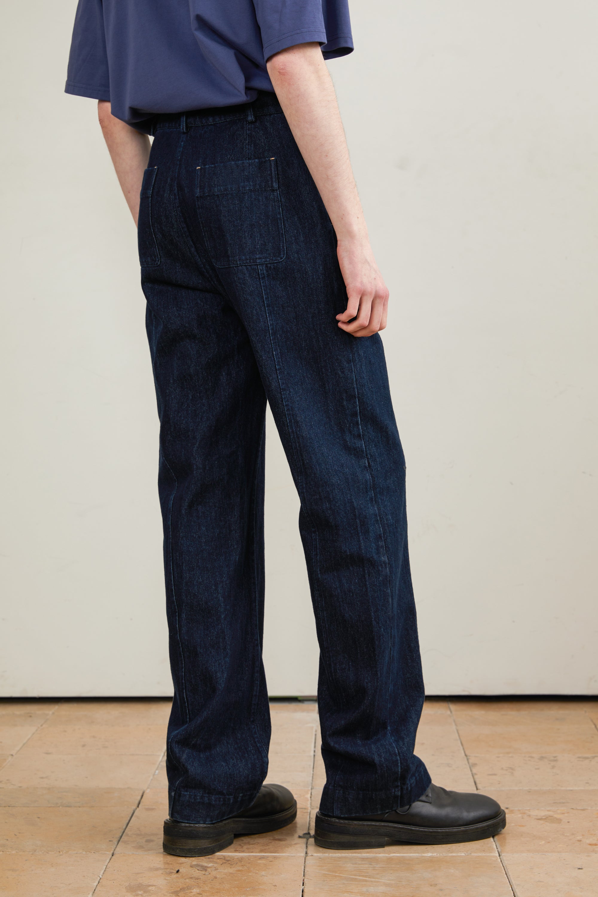 Pre-Washed Straight-Leg Jeans