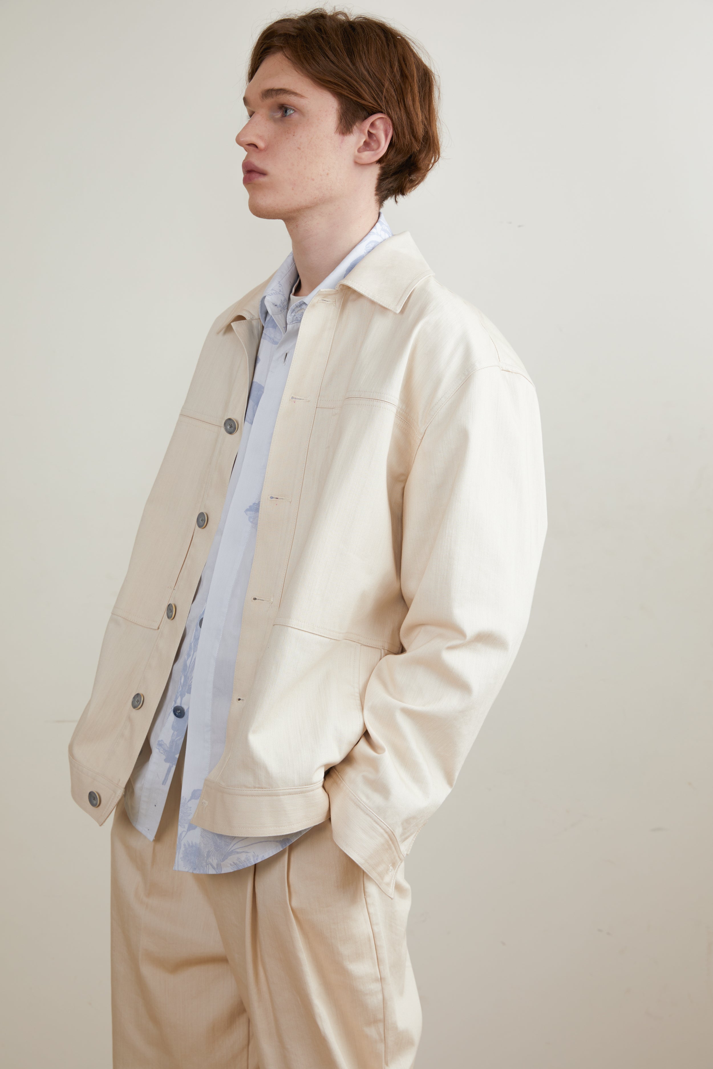 Pocket Split Denim Shirt Jacket