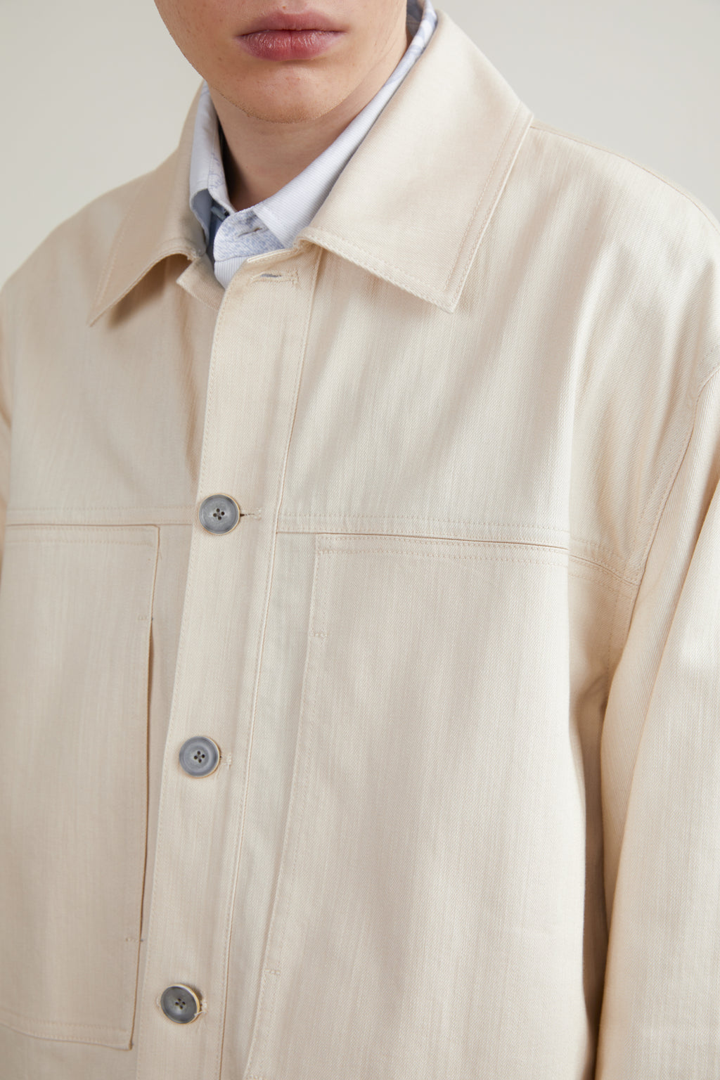 Pocket Split Denim Shirt Jacket