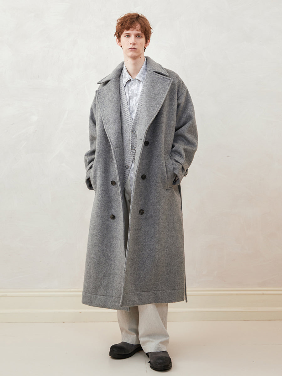 Oversized Drop Shoulder Double-Breasted Coat