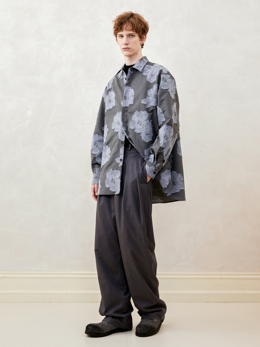 Loose Jacquard Shirt Jacket