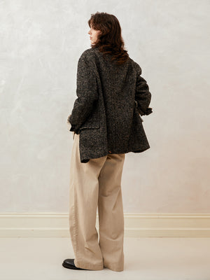 Three-Button Herringbone Casual Suit
