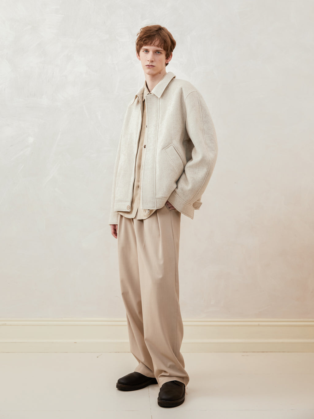 Oversized Zip-up Wool Jacket