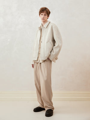 Oversized Zip-up Wool Jacket