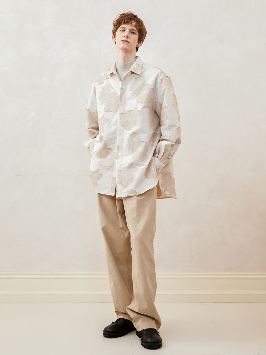 Loose Jacquard Shirt Jacket