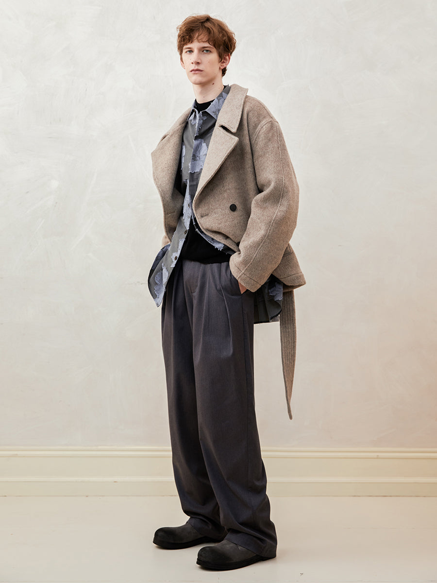 Silk-Gloss Wool Cocoon Coat