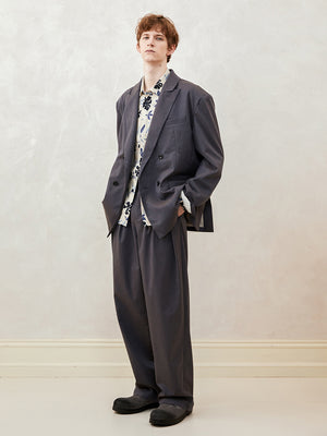 Oversized, Drop-Shoulder, Double-Breasted Casual Suit