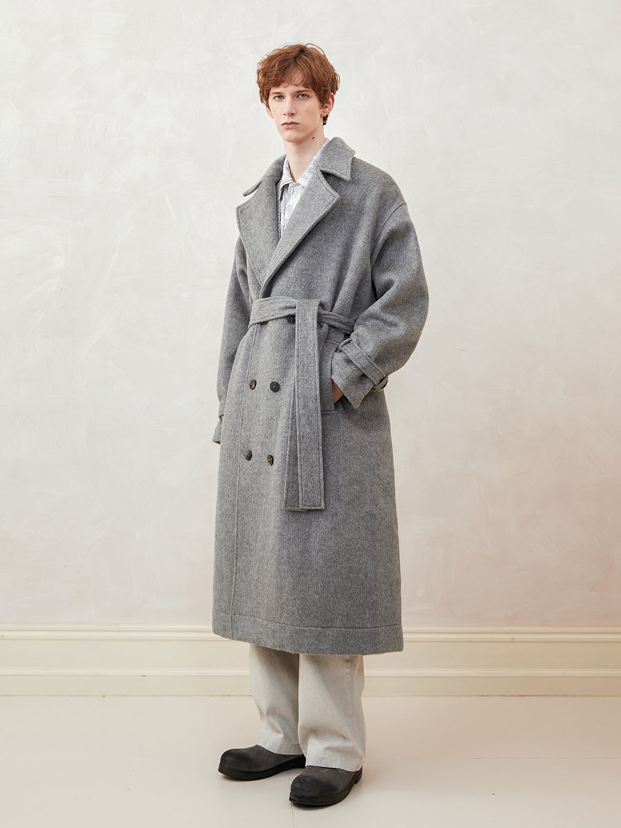 Oversized Drop Shoulder Double-Breasted Coat