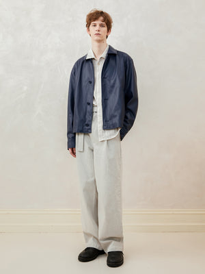 An eco-friendly PU leather structured jacket