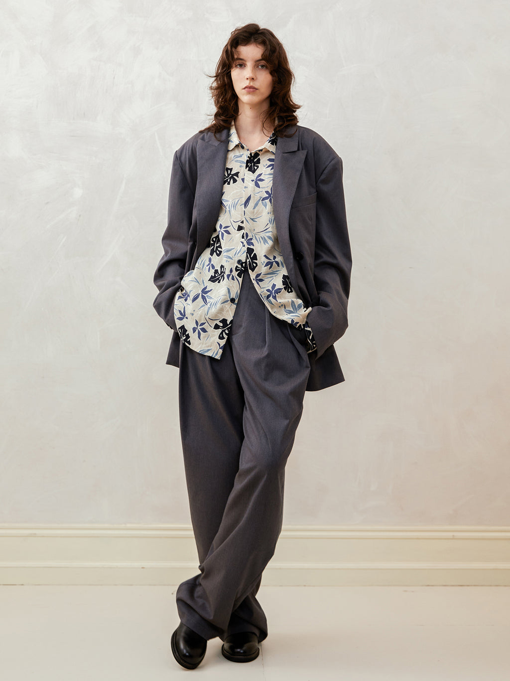 Cotton and Linen Printed Long-Sleeve Shirt